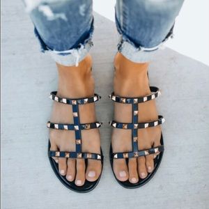 Treasure Gold Studded Sandal black